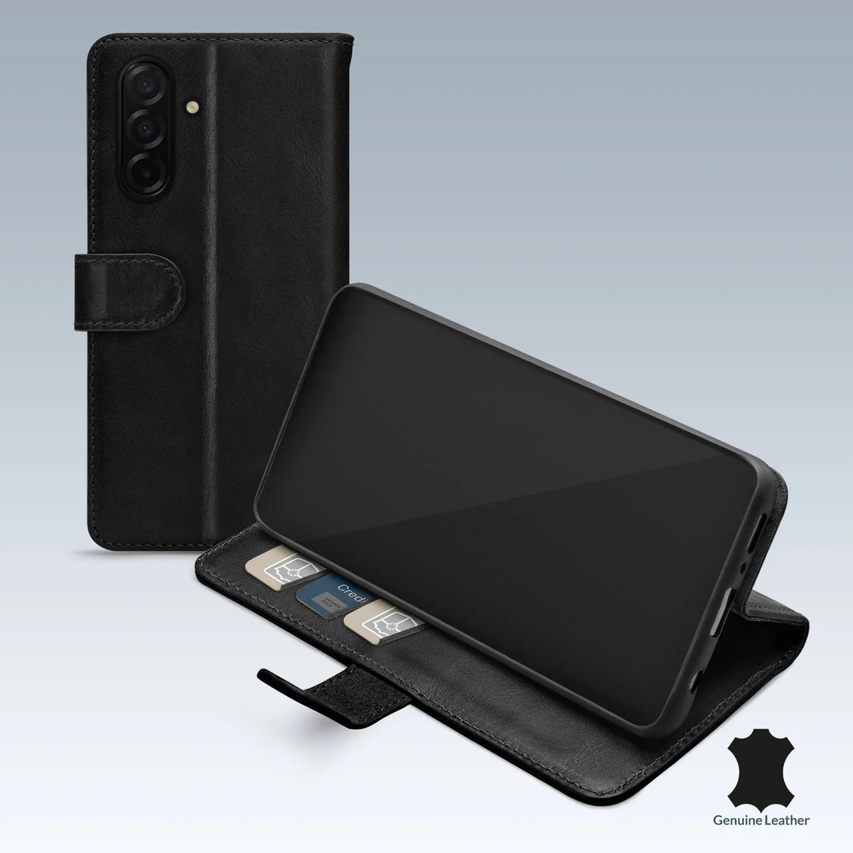 Mobilize Leather Wallet Samsung Galaxy A26 5G Black - Essentify