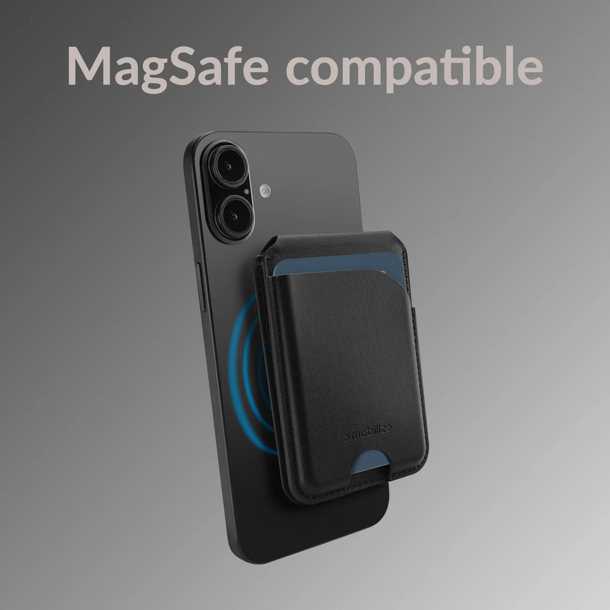 Mobilize Magsafe Compatible Magnet Card Holder With Stand Function Black - Essentify