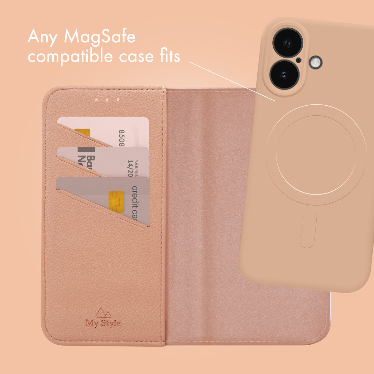 My Style Universal Magsafe Compatible Wallet - Soft Pink 4.7" (Without Case)