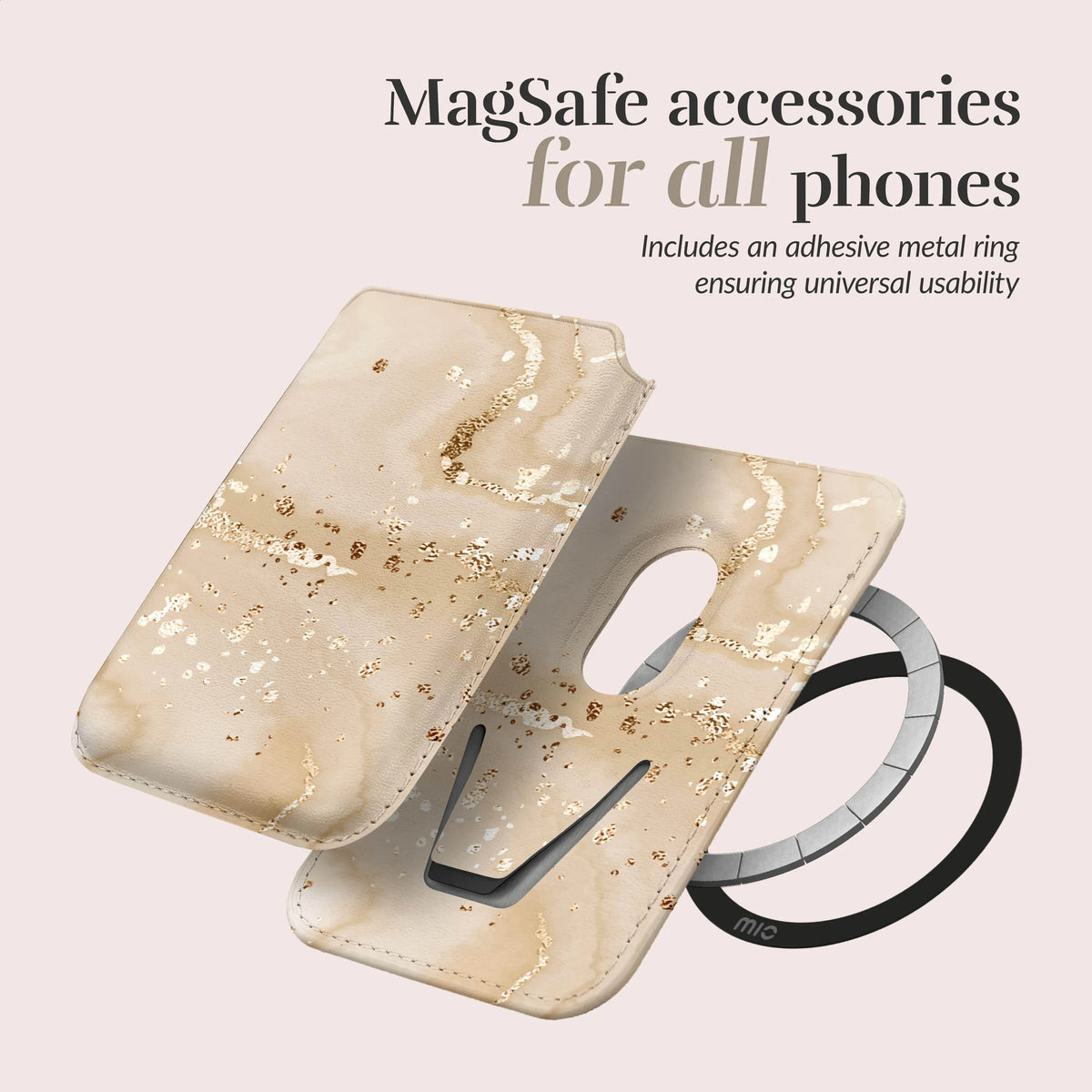 Mio By Mobilize Mio Gold Marble Magsafe Compatible Card Holder - Essentify