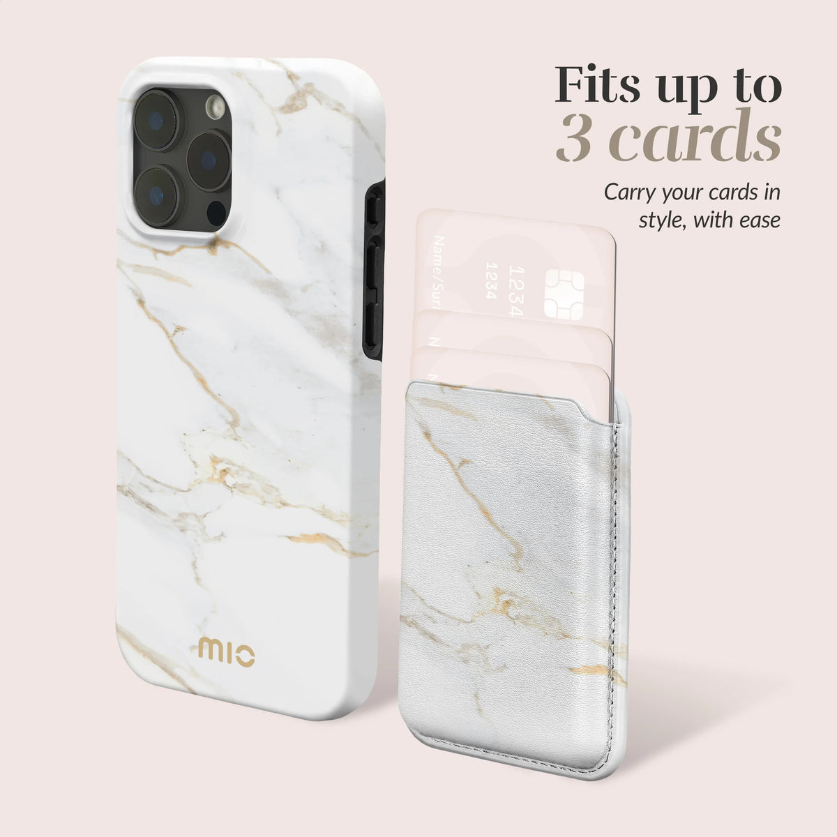 Mio By Mobilize Mio White Marble Magsafe Compatible Card Holder - Essentify