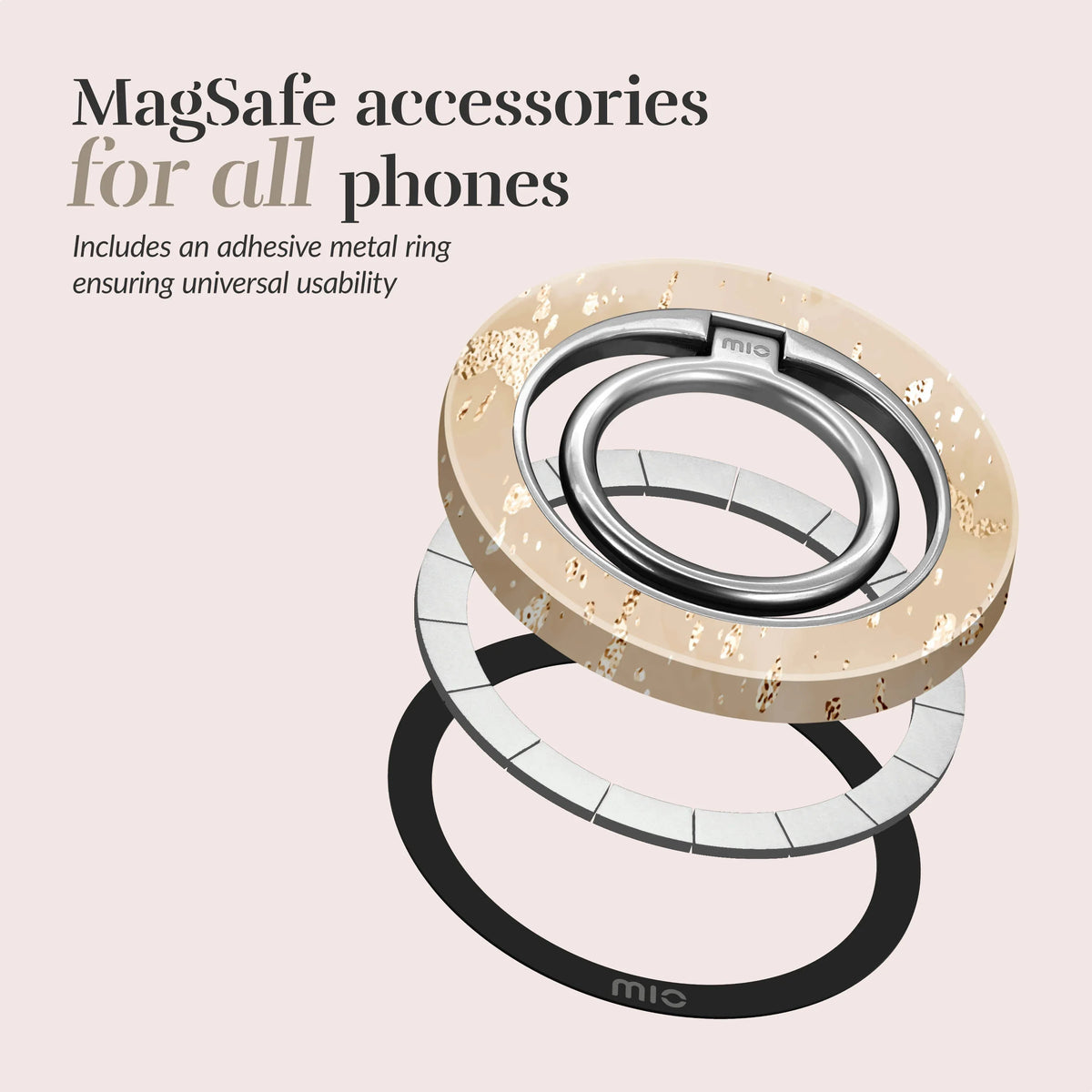 Mio By Mobilize Mio Gold Marble Magsafe Compatible Ring Holder - Essentify