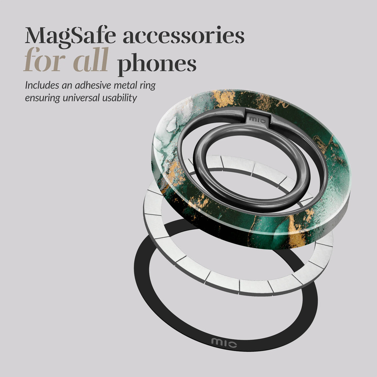 Mio By Mobilize Mio Green Marble Magsafe Compatible Ring Holder - Essentify