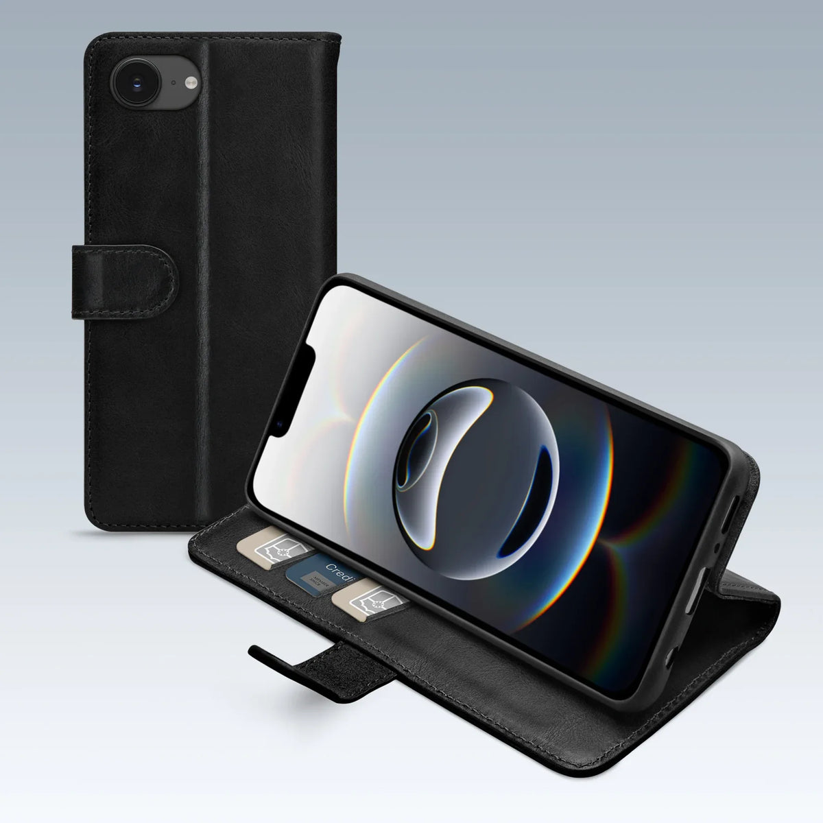 Mobilize Premium Gelly Wallet Book Case Apple Iphone 16E Black - Essentify