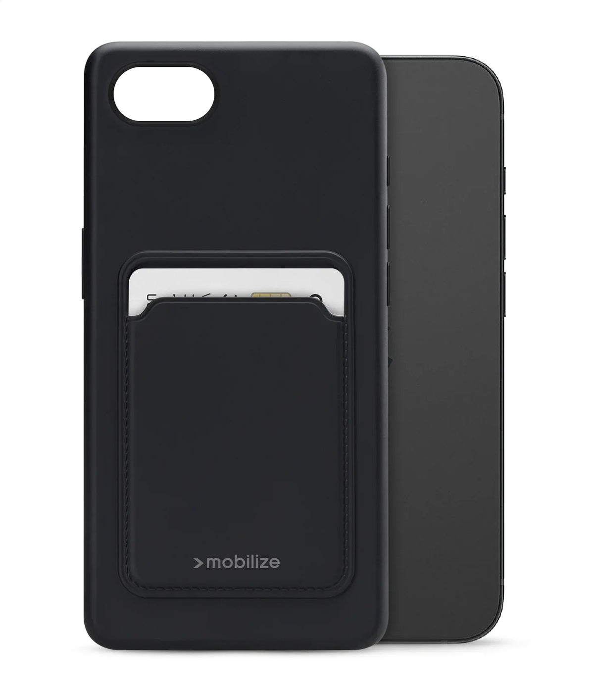 Mobilize Rubber Gelly Card Case Apple Iphone 16E Matt Black - Essentify