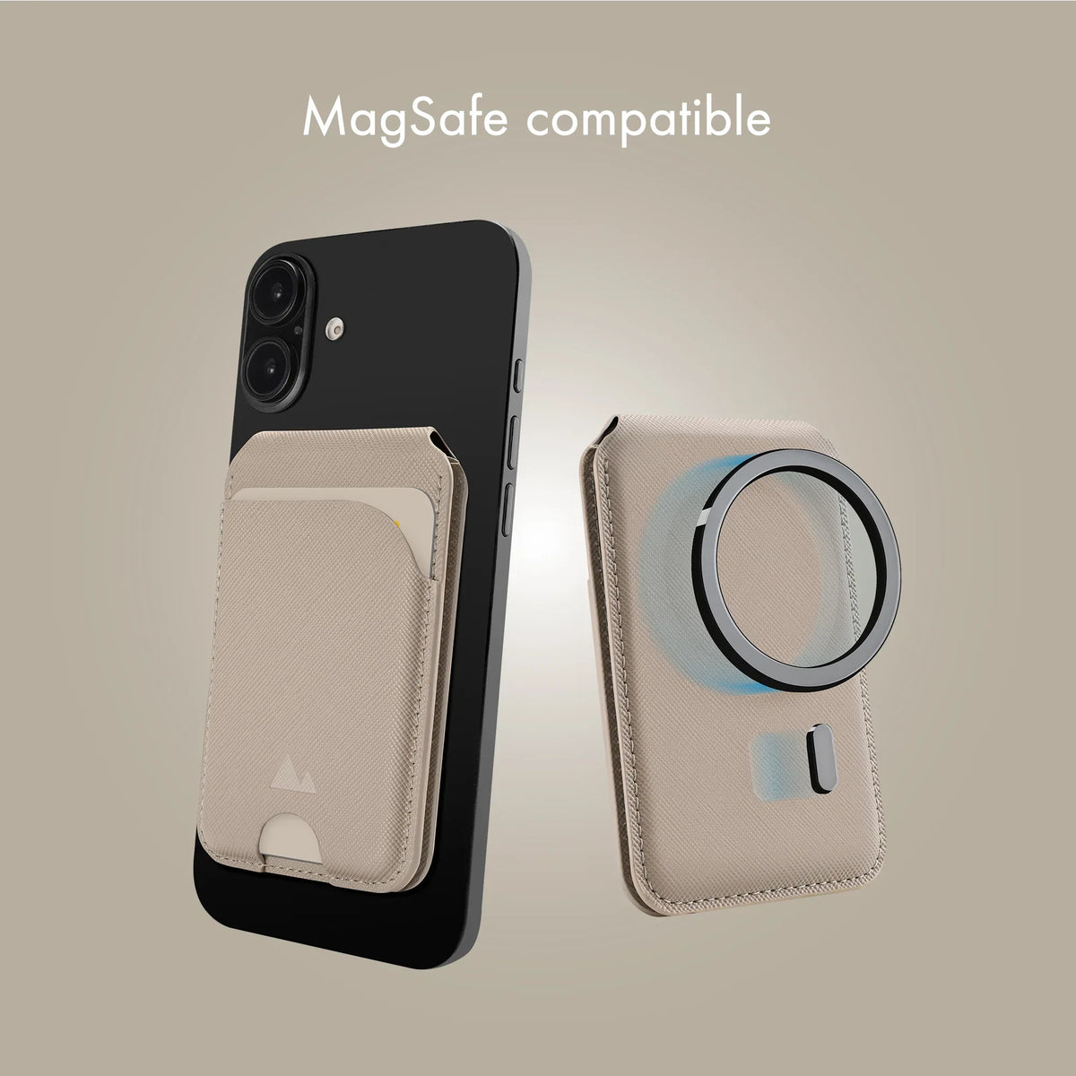 My Style Magsafe Compatible Magnet Card Holder With Stand Function Warm Grey - Essentify