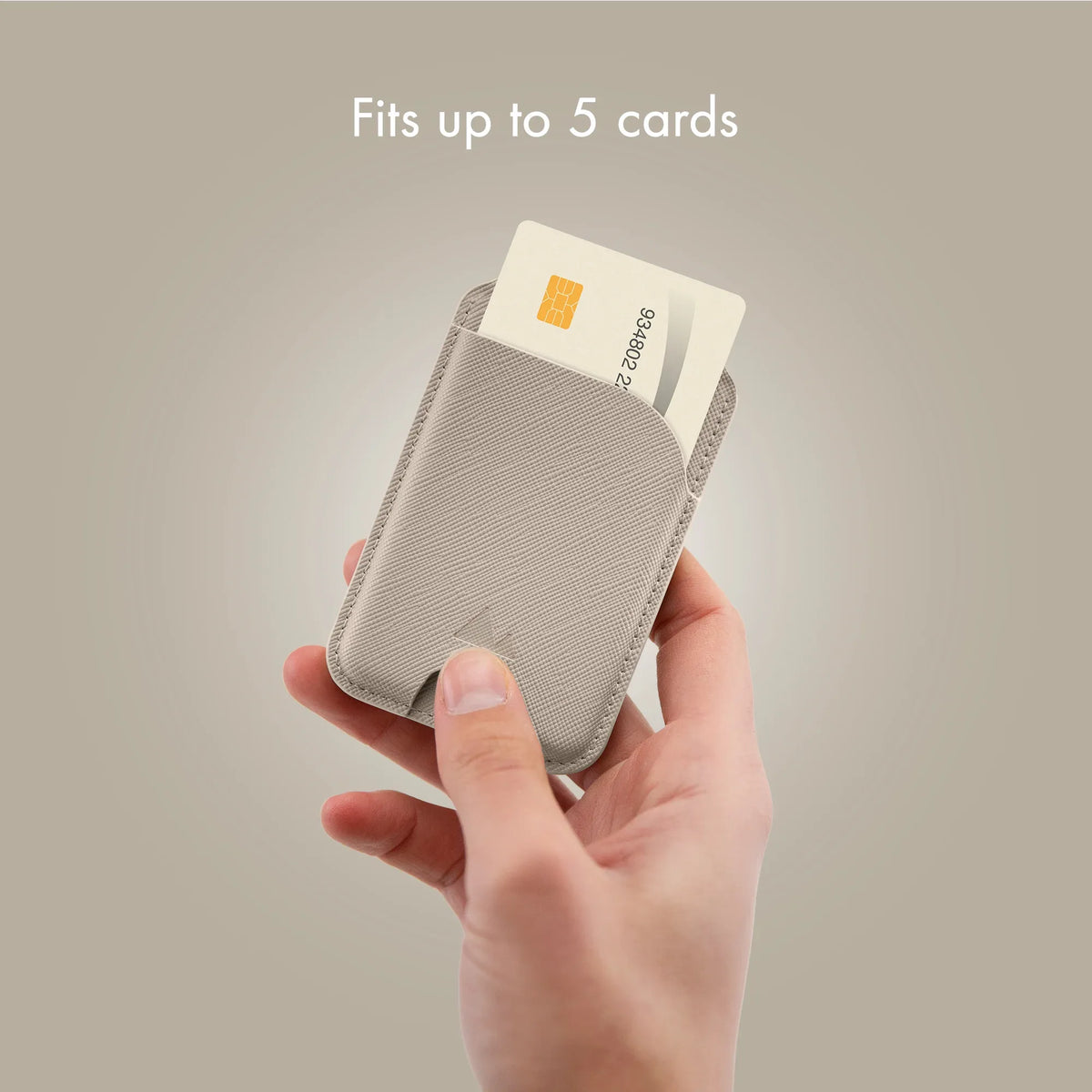 My Style Magsafe Compatible Magnet Card Holder With Stand Function Warm Grey - Essentify