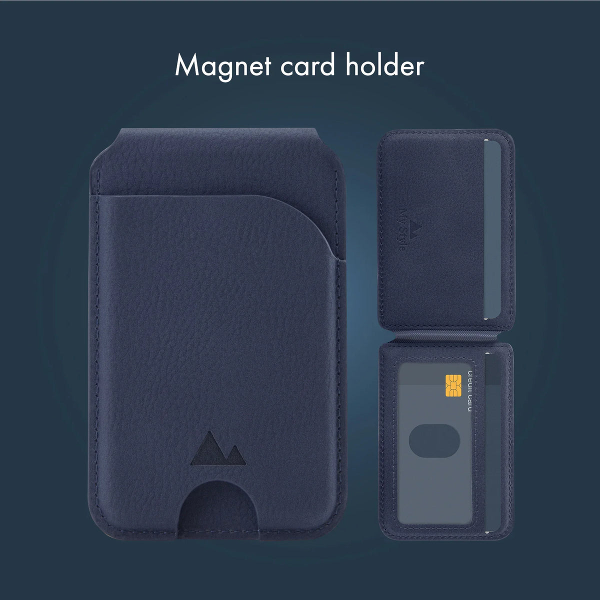 My Style Magsafe Compatible Magnet Card Holder With Stand Function Midnight Blue - Essentify