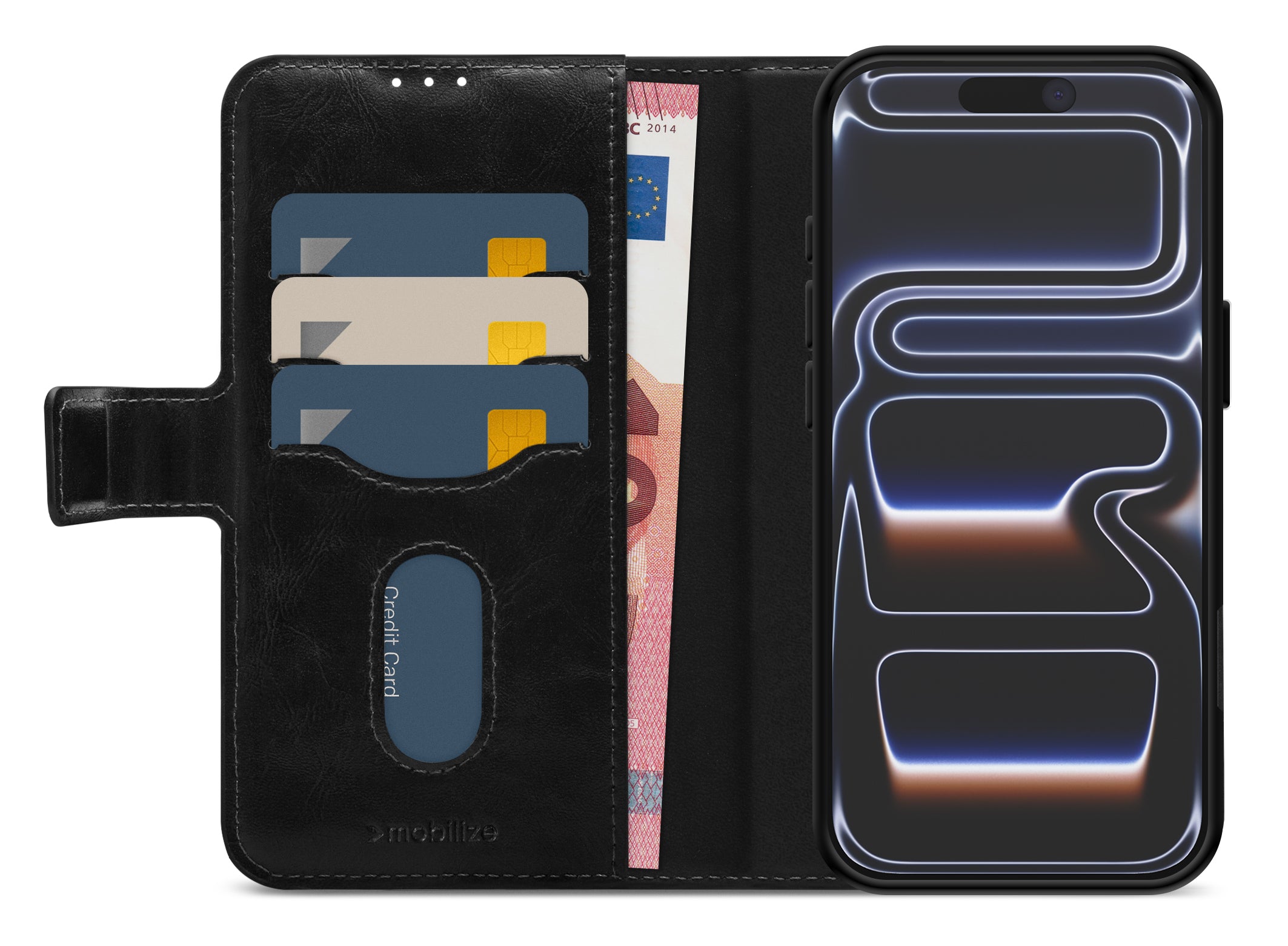 Mobilize 2In1 Magsafe Compatible Gelly Wallet Case Apple Iphone 17 Pro Black