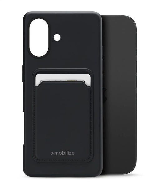 Mobilize Rubber Gelly Card Case Apple Iphone 17 Matt Black - Essentify