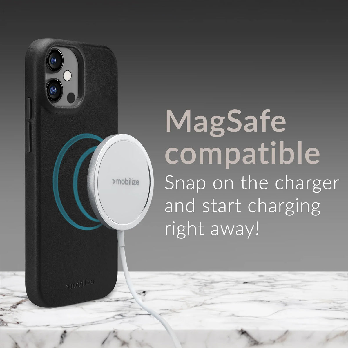 Mobilize Magsafe Compatible Premium Leather Case Apple Iphone 17 Black - Essentify