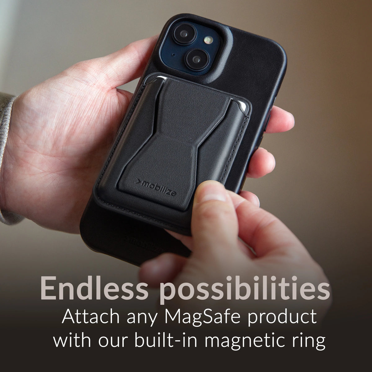 Mobilize Magsafe Compatible Premium Leather Case Apple Iphone 17 Black - Essentify