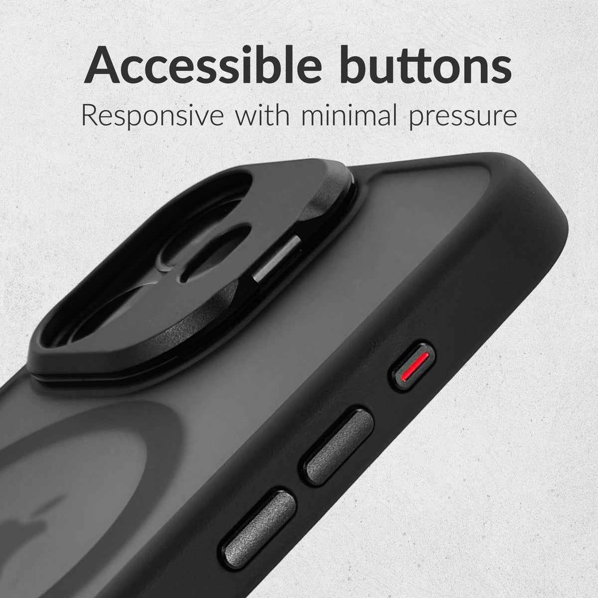 Mobilize Magsafe Compatible Hybrid Pro Case With Camera Stand Apple Iphone 16 Black - Essentify