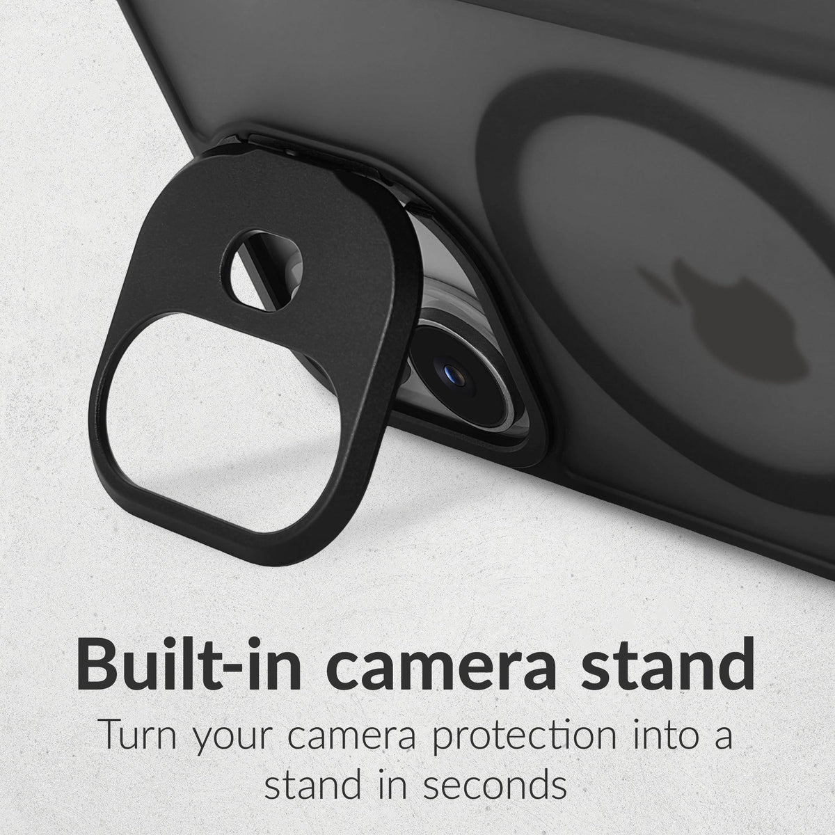Mobilize Magsafe Compatible Hybrid Pro Case With Camera Stand Apple Iphone 17 Black - Essentify