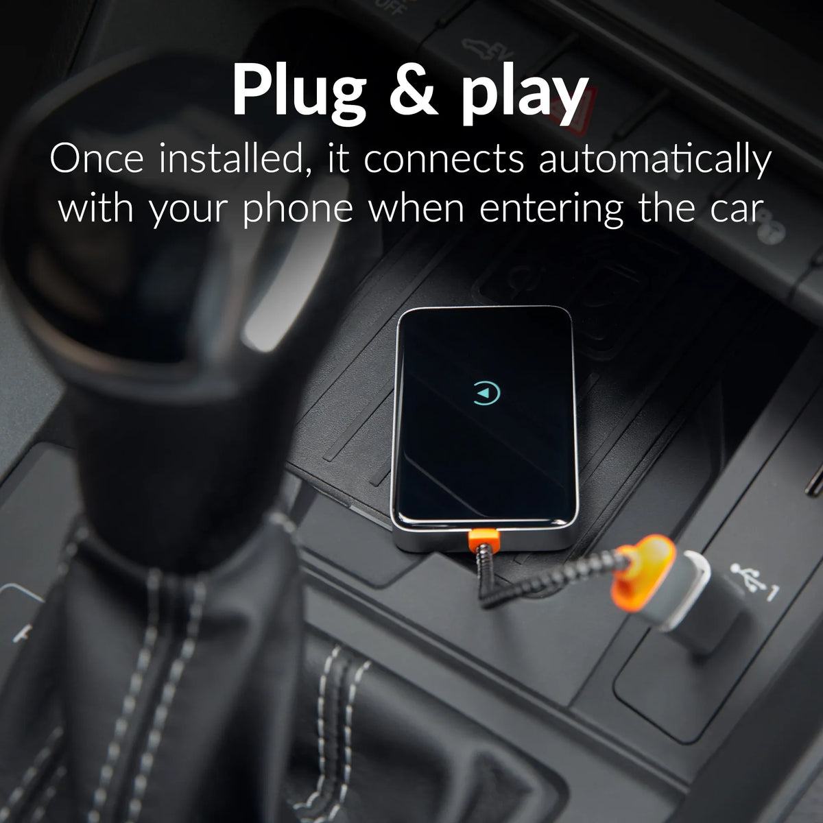 Mobilize Premium 2In1 Adapter For Wireless Apple Carplay/Android Auto Black - Essentify