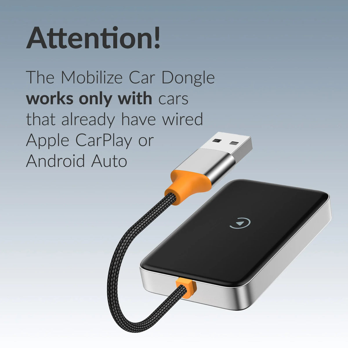 Mobilize Premium 2In1 Adapter For Wireless Apple Carplay/Android Auto Black - Essentify