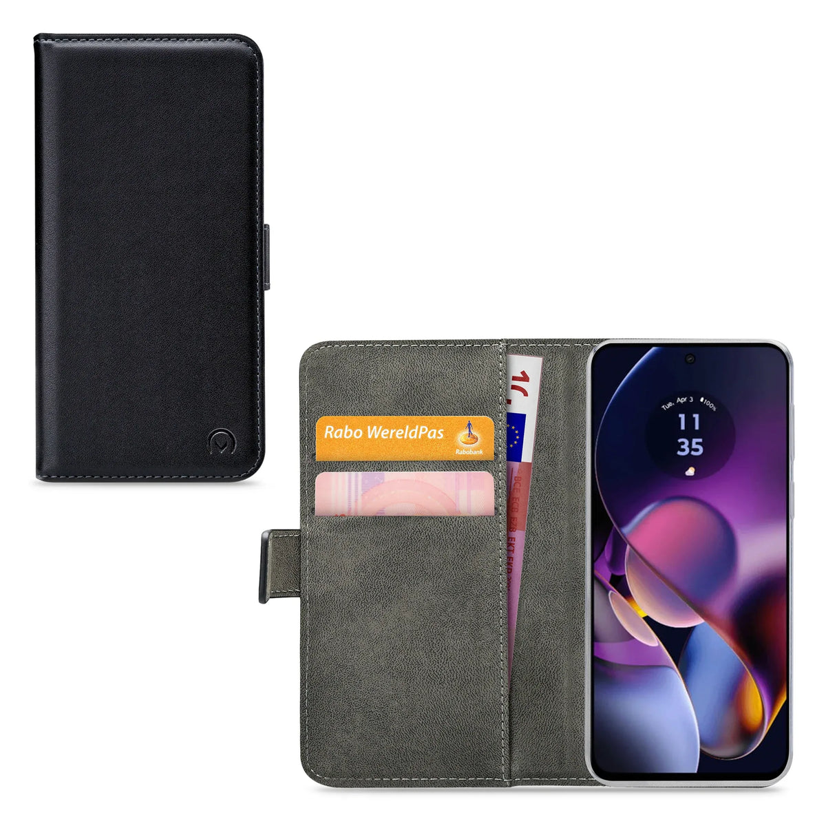 Mobilize Classic Gelly Wallet Book Case Motorola Moto G54 Power Black - Essentify