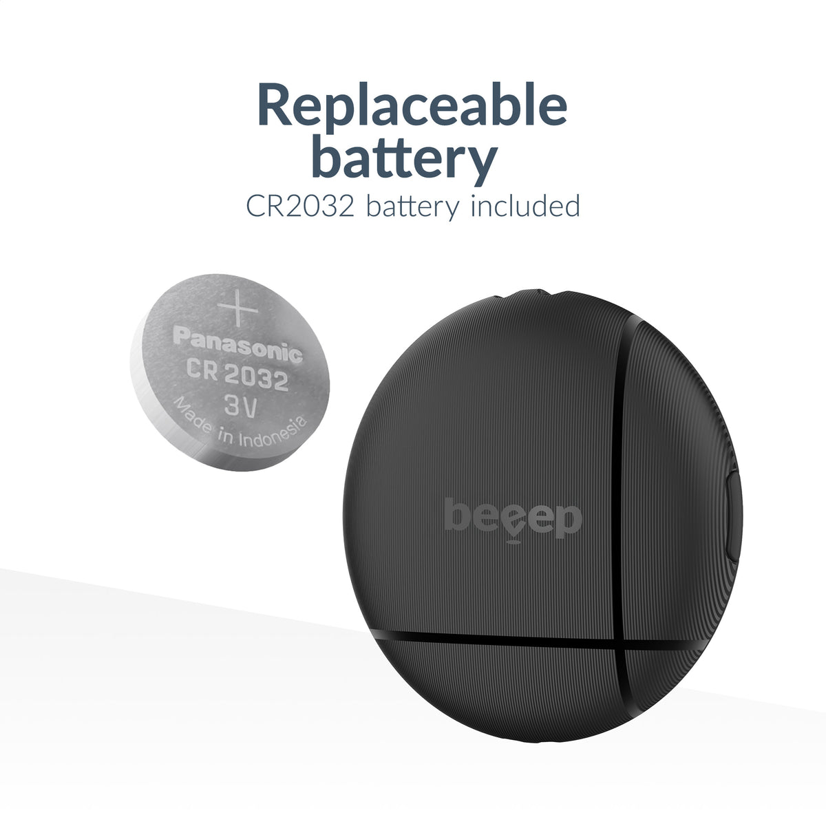 Beeep Onetag Apple Find My & Android Tracker Black & Keychain Black - 1 Pack