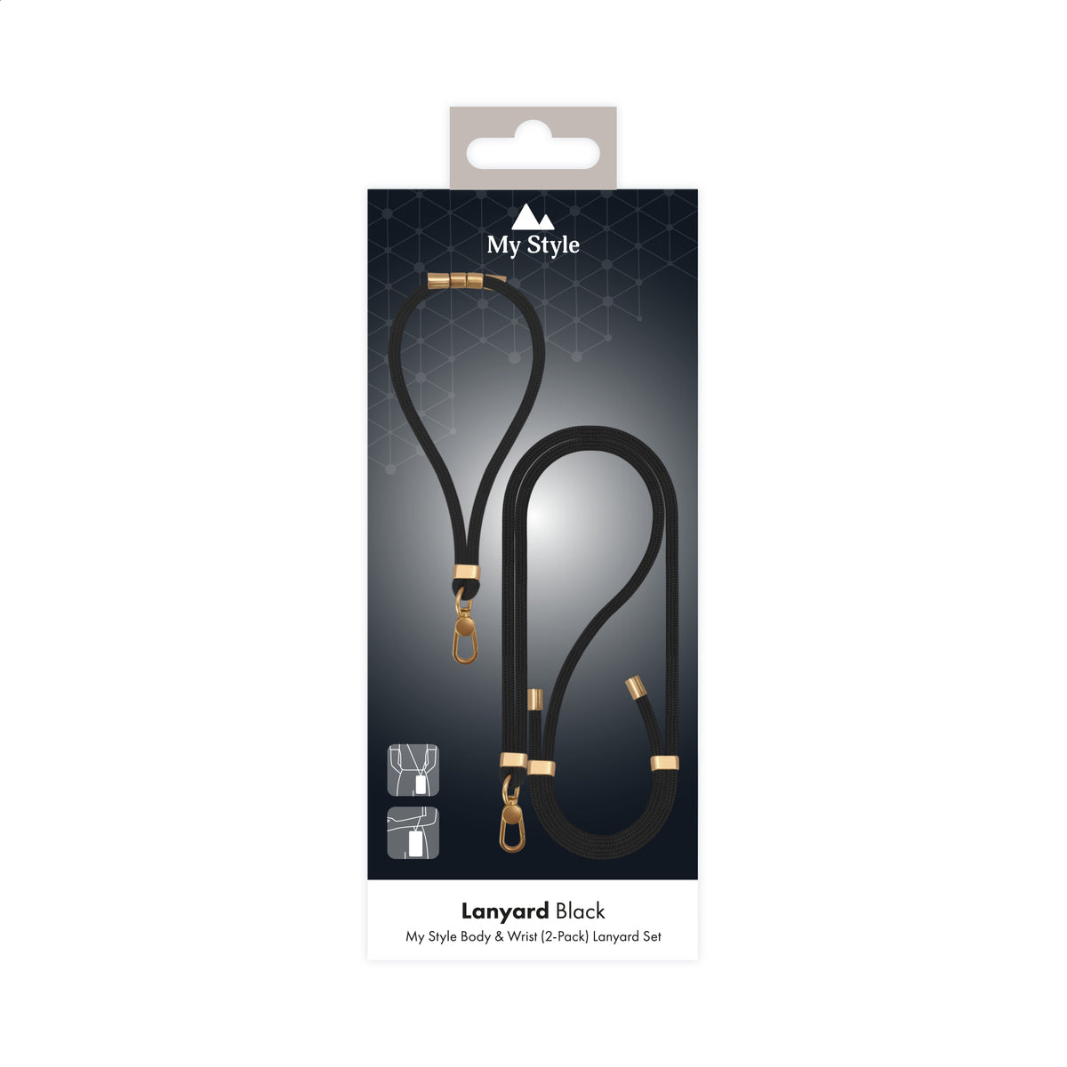 My Style Body & Wrist (2-Pack) Lanyard Set - Black