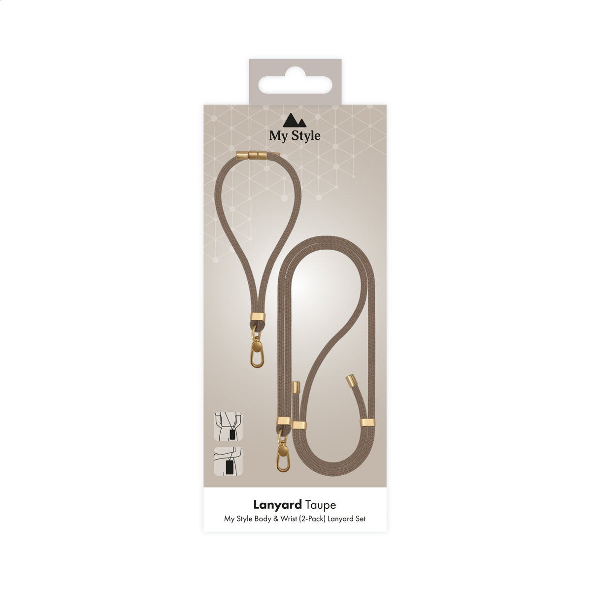 My Style Body & Wrist (2-Pack) Lanyard Set - Taupe