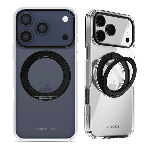Mobilize Magsafe Compatible 360 Rotating Ring Stand Case Apple Iphone 17 Pro Clear/Black