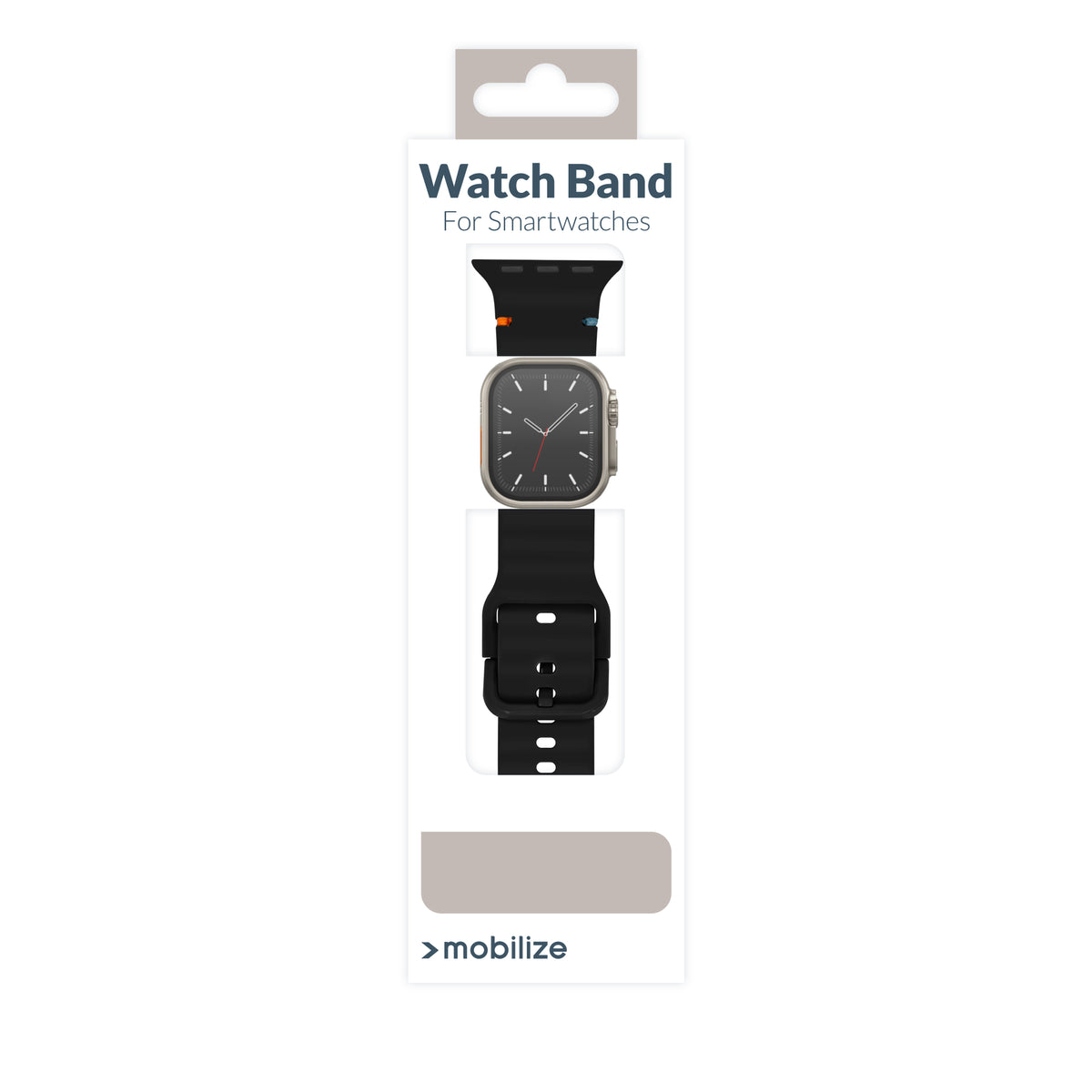 Mobilize Silicon Watch Band - Buckle - For Apple 42/44/45/49Mm - Black