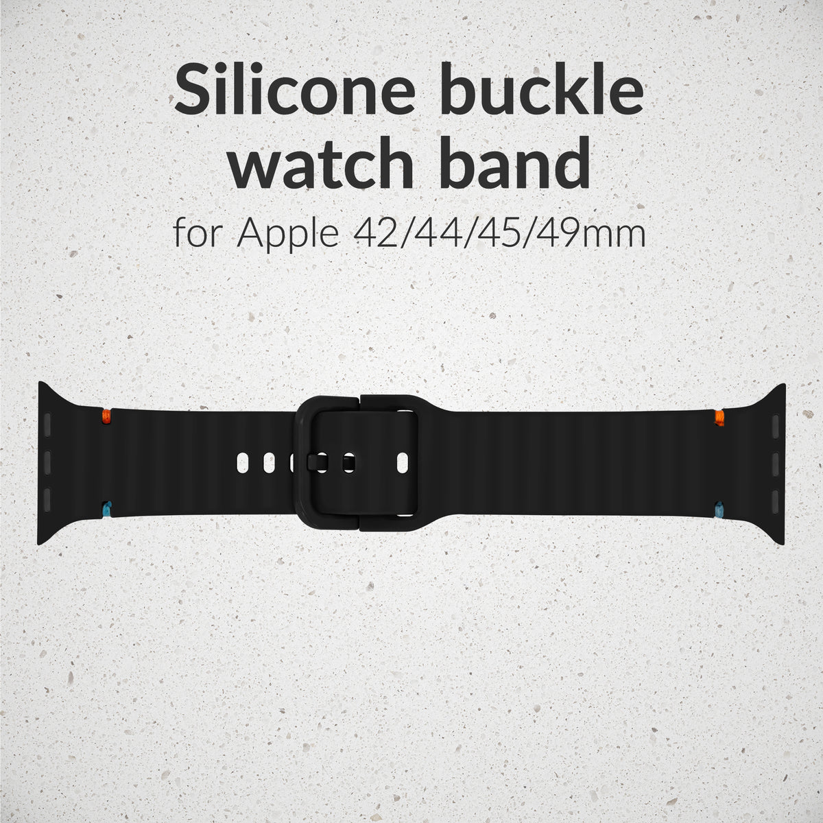 Mobilize Silicon Watch Band - Buckle - For Apple 42/44/45/49Mm - Black