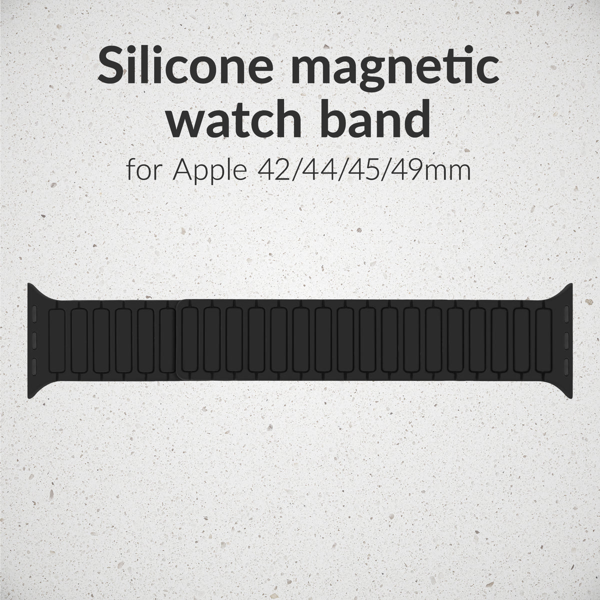 Mobilize Silicon Watch Band - Magnetic - For Apple 42/44/45/49Mm - Black