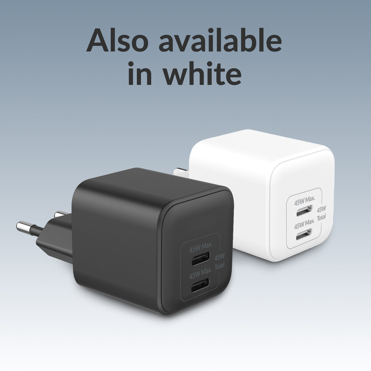 Mobilize Wall Charger 2X Usb-C Gan 45W With Pd/Pps Black