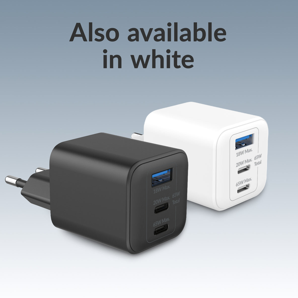 Mobilize Wall Charger 2X Usb-C + 1X Usb Gan 65W With Pd/Pps Black
