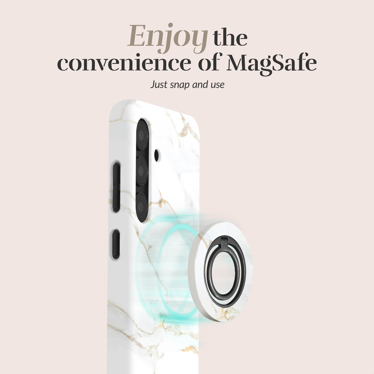 Mio By Mobilize Mio White Marble Magsafe Compatible For Samsung A27 5G