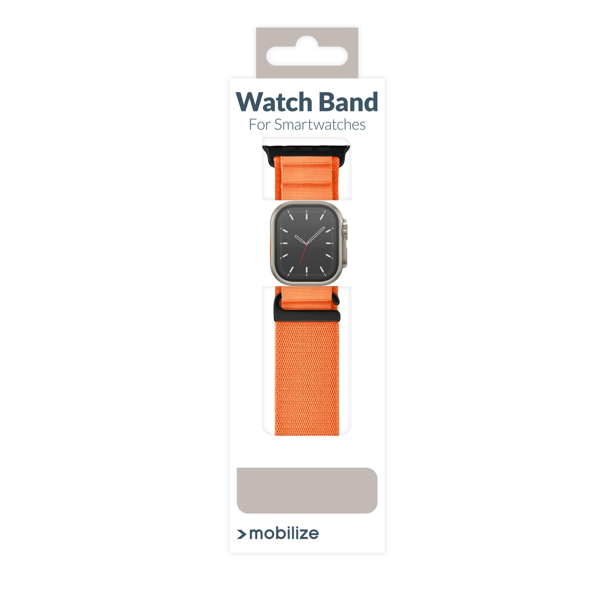 Mobilize Nylon Watch Band - Alpine - Black Connector - For Apple 38/40/41Mm - Orange