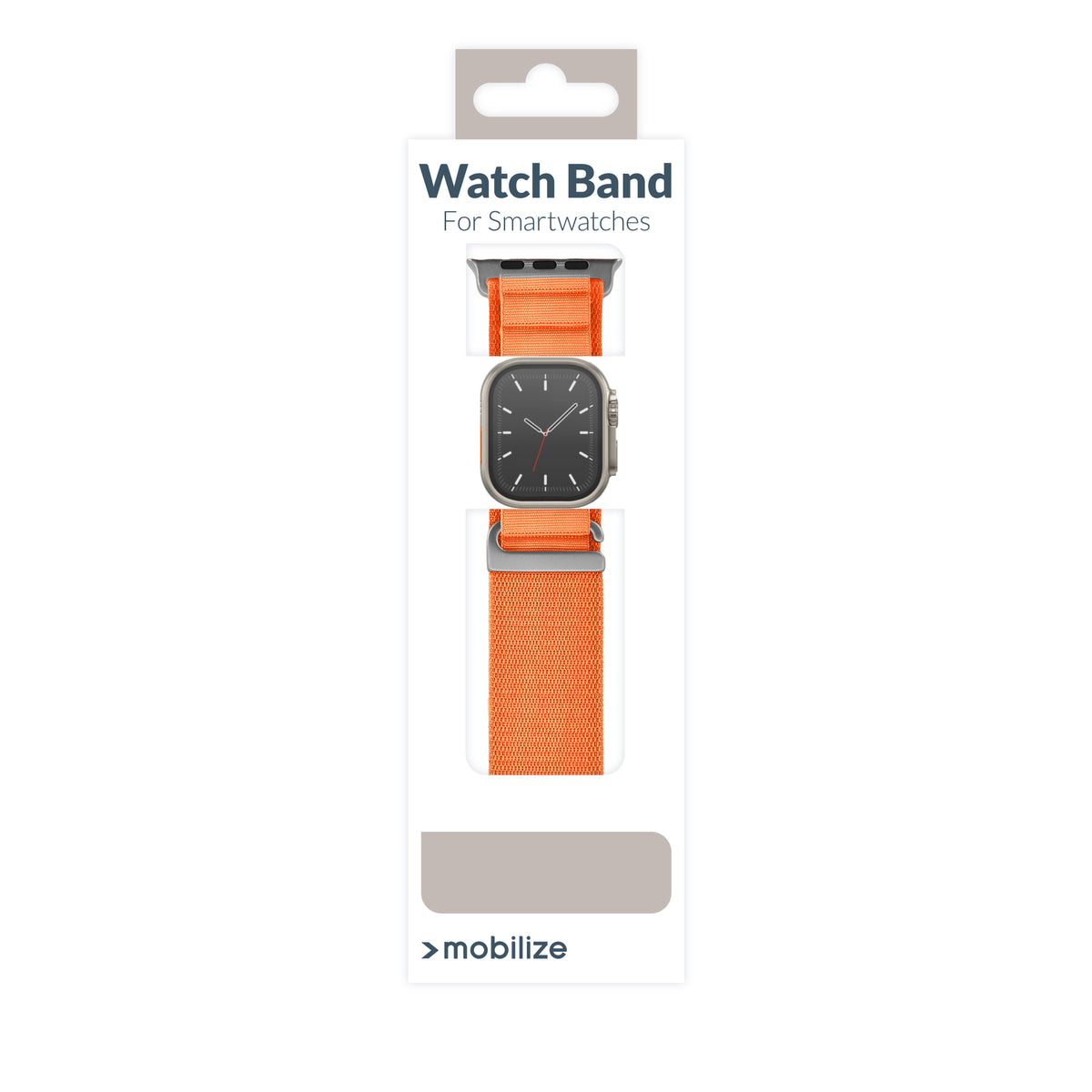 Mobilize Nylon Watch Band - Alpine - Titanium Connector - For Apple 38/40/41Mm - Orange