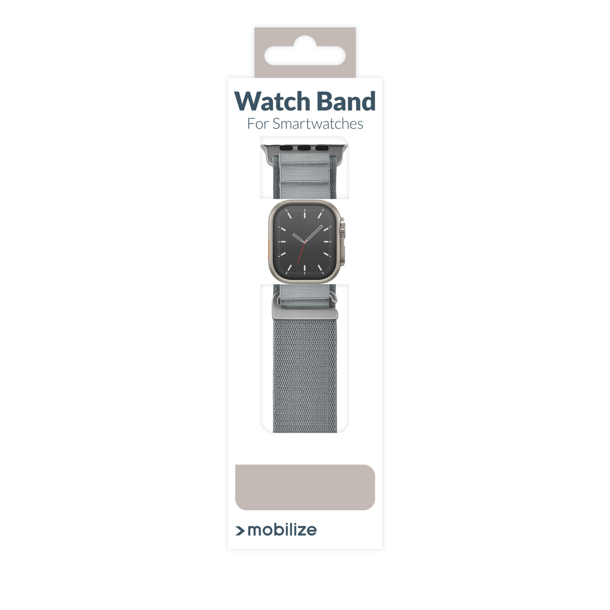 Mobilize Nylon Watch Band - Alpine - Titanium Connector - For Apple 42/44/45/49Mm - Light Grey