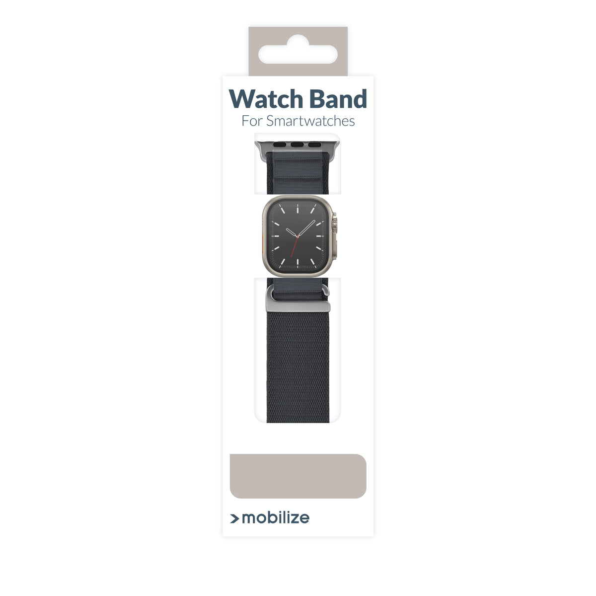 Mobilize Nylon Watch Band - Alpine - Titanium Connector - For Apple 42/44/45/49Mm - Dark Grey