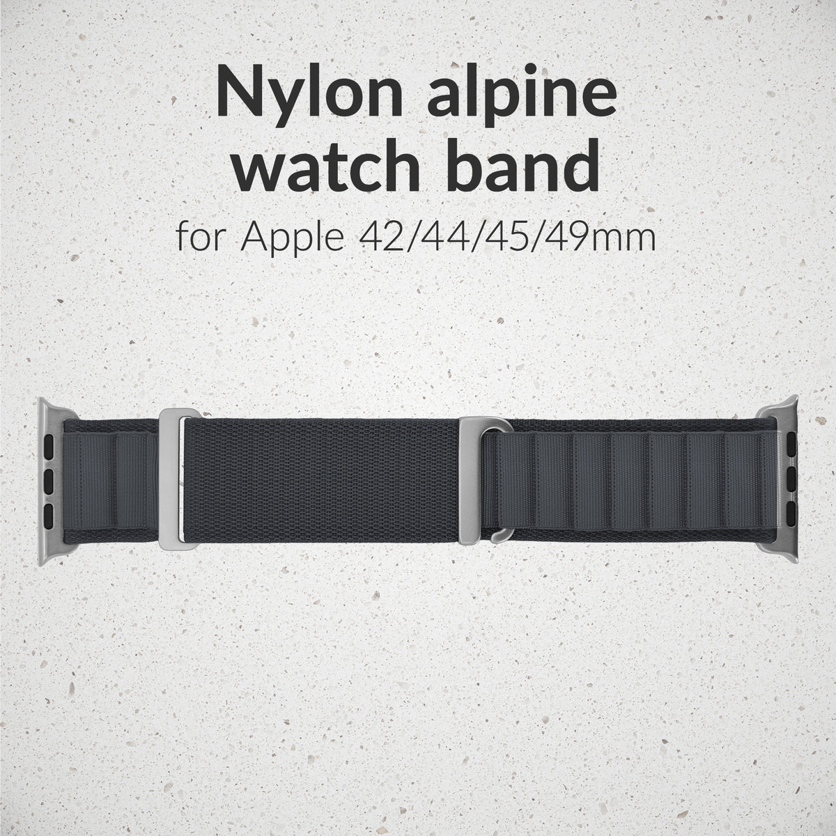 Mobilize Nylon Watch Band - Alpine - Titanium Connector - For Apple 42/44/45/49Mm - Dark Grey