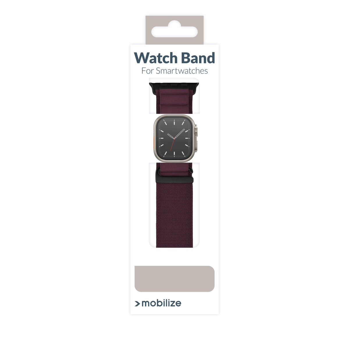 Mobilize Nylon Watch Band - Alpine - Black Connector - For Apple 42/44/45/49Mm - Bordeaux