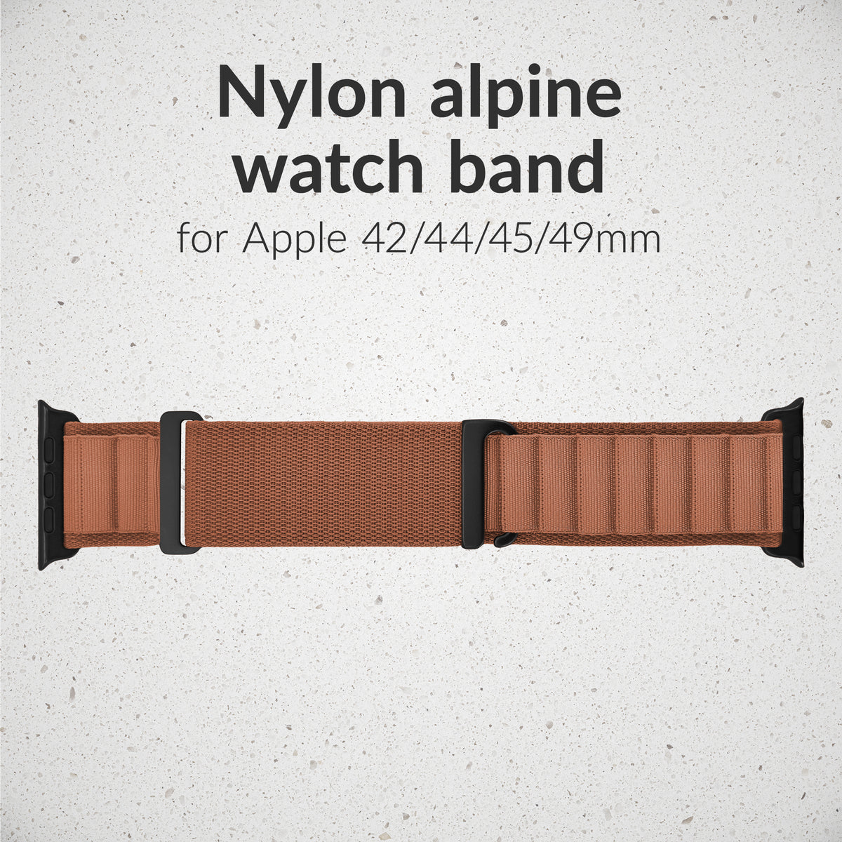 Mobilize Nylon Watch Band - Alpine - Black Connector - For Apple 42/44/45/49Mm - Terracotta
