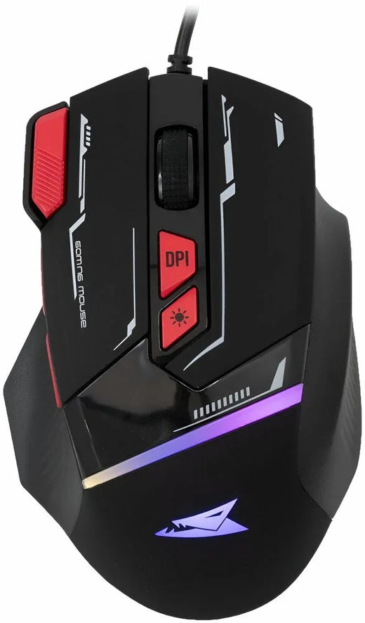 Baracuda MANTA RGB | Bekabelde Gaming Muis | Rechtshandig | USB-A | 12800 DPI | Zwart - Essentify