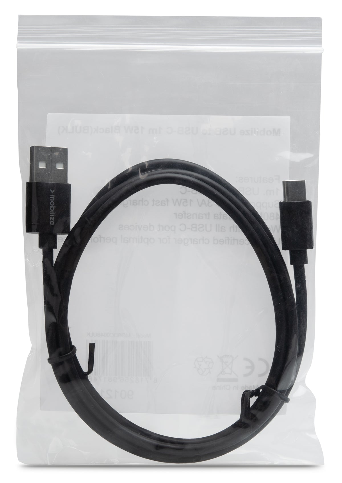 Mobilize Bulk Mobilize Cable Usb To Usb-C 1M. 15W Black (Bulk)