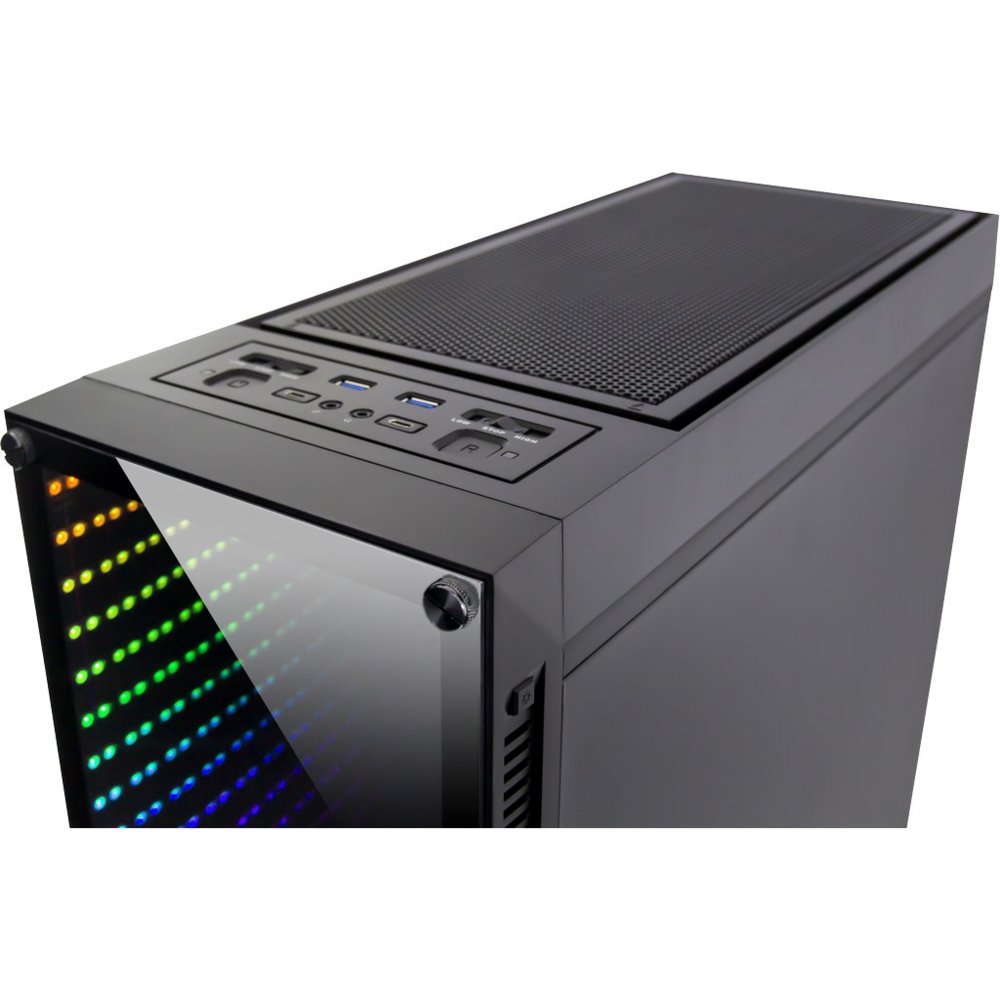 Inter-Tech X-908 Infini2 | Infinity Mirror | Tower Case | USB-C | Zwart