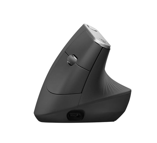 Logitech MX Vertical | Draadloze Ergonomische Muis | Rechtshandig | RF + Bluetooth + USB-C | 4000 DPI suggestie | Grafiet