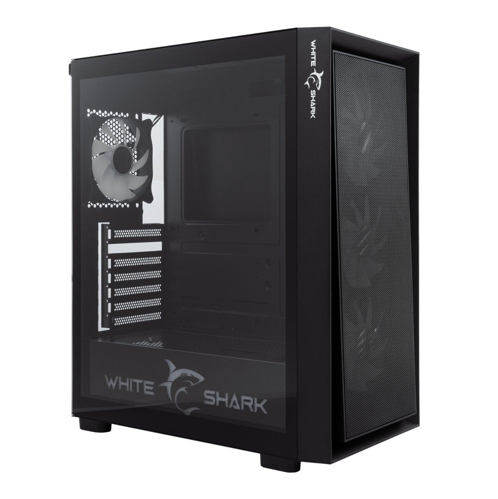 White Shark WARHEAD | Midi Tower Case | Inclusief 4 RGB Fans | Zwart