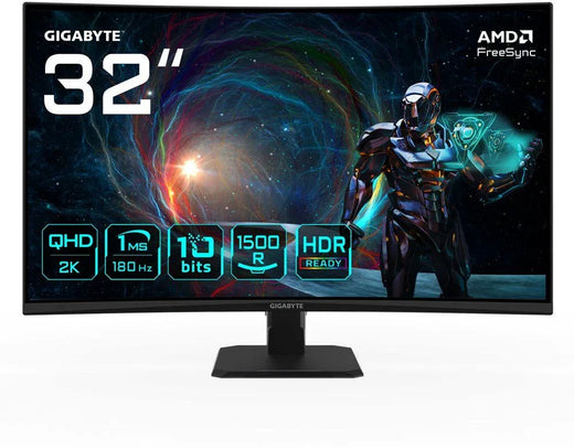 Gigabyte GS32QCA | 31,5" | Quad HD | 180 Hz | 1 ms | 2x HDMI | DisplayPort | Gaming Monitor - Essentify