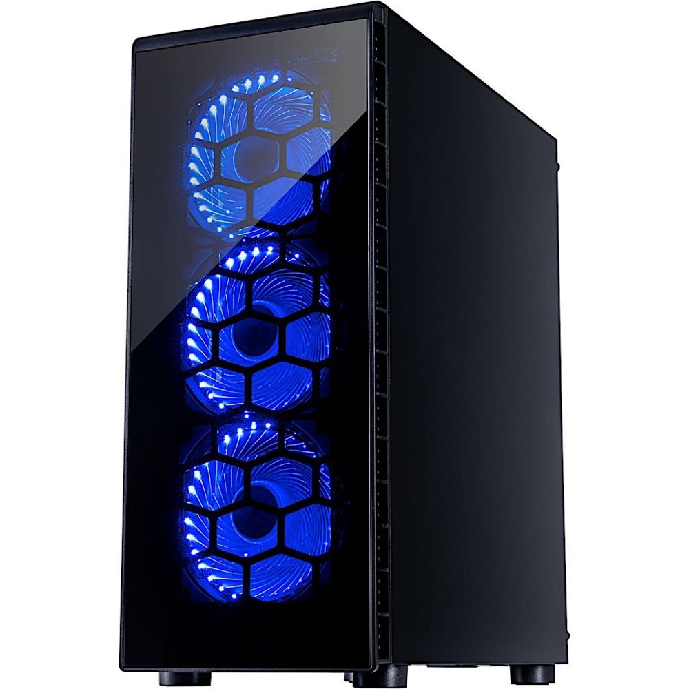 Inter-Tech CXC2 Blue Light | Midi Tower Case | Zwart