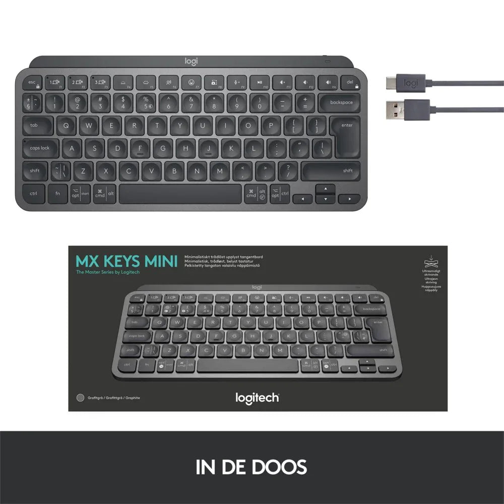 Logitech MX Keys Mini | Draadloos Verlicht Toetsenbord | QWERTY - Essentify