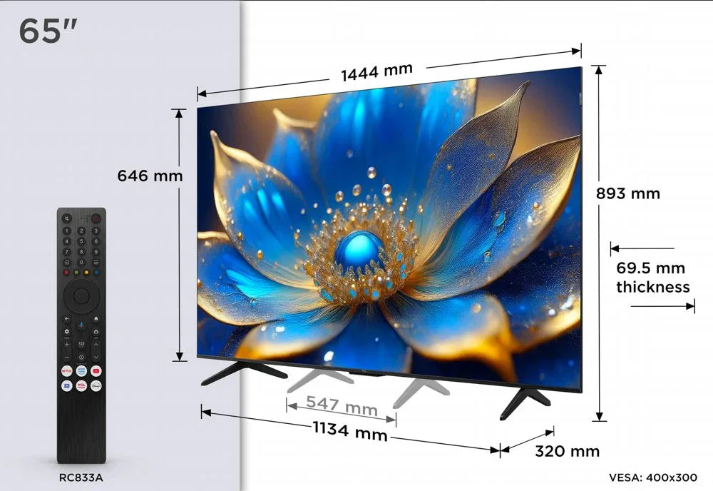 TCL 65P79K | 65" 4K Ultra HD QLED Smart TV | Google TV | Dolby Vision | 60Hz (2025) - Essentify