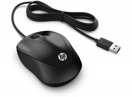 HP 1000 | Bekabelde Muis | Links- en Rechtshandig | 1000 DPI | Zwart - Essentify