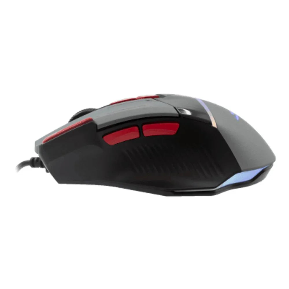 Baracuda MANTA RGB | Bekabelde Gaming Muis | Rechtshandig | USB-A | 12800 DPI | Grijs - Essentify
