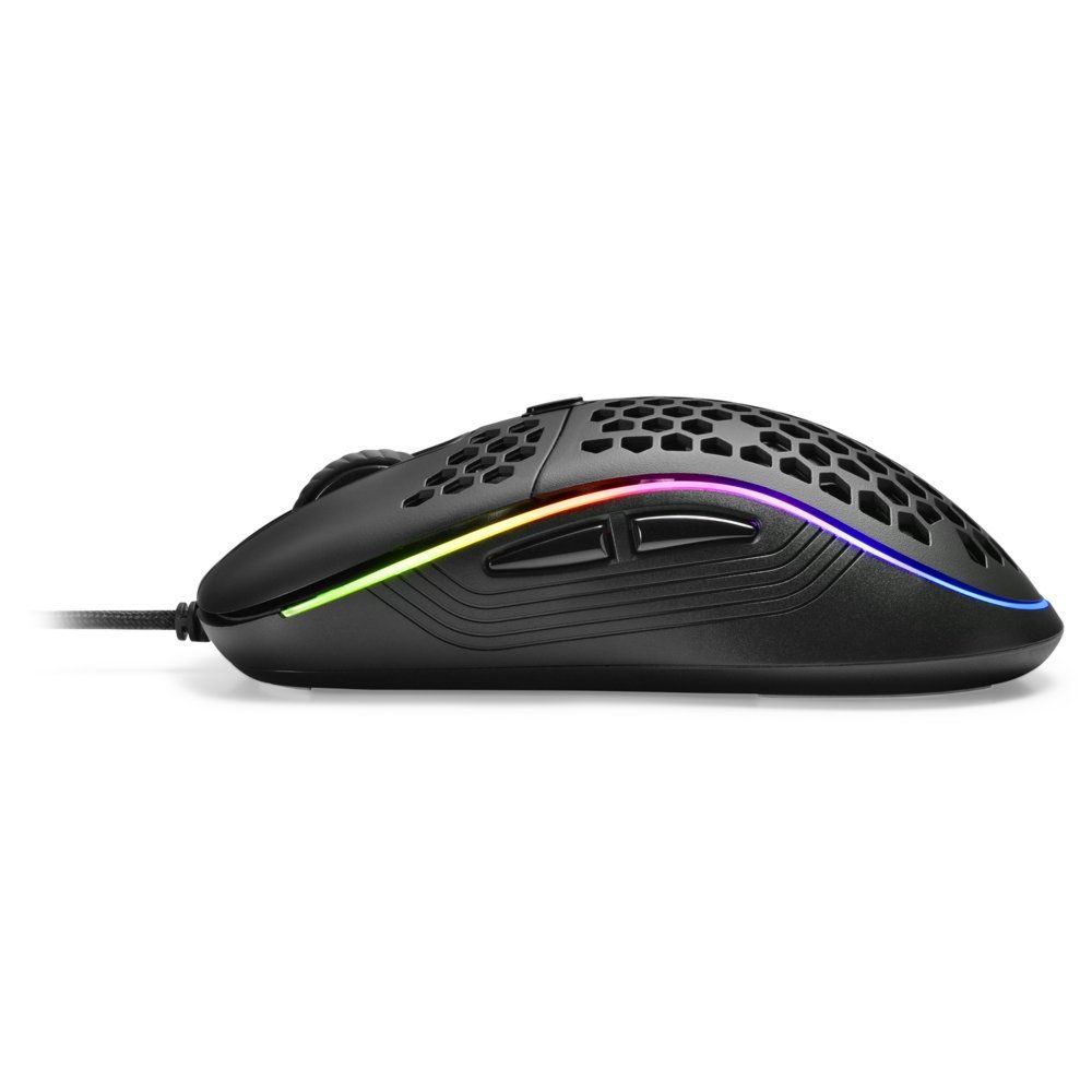 Sharkoon Light² S | Bekabelde Gaming Muis | Links- en Rechtshandig | USB-A | 6200 DPI | Zwart